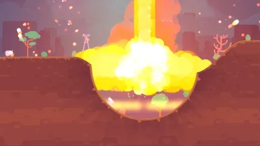 Tank Stars arena terrain after repeated hits, played with keyboard and mouse